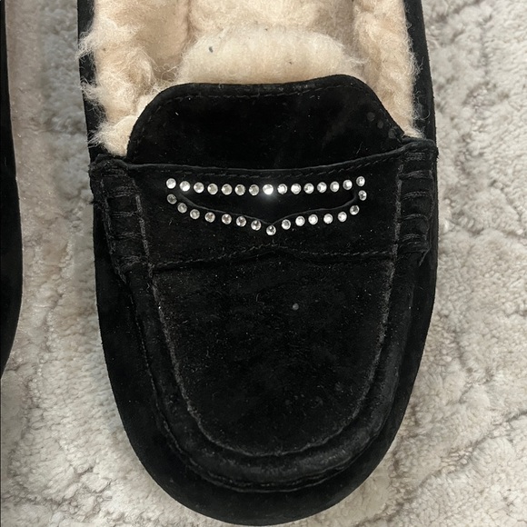 UGG Ansley Women's Black Loafer with Rhinestone Detail - Picture 3 of 10